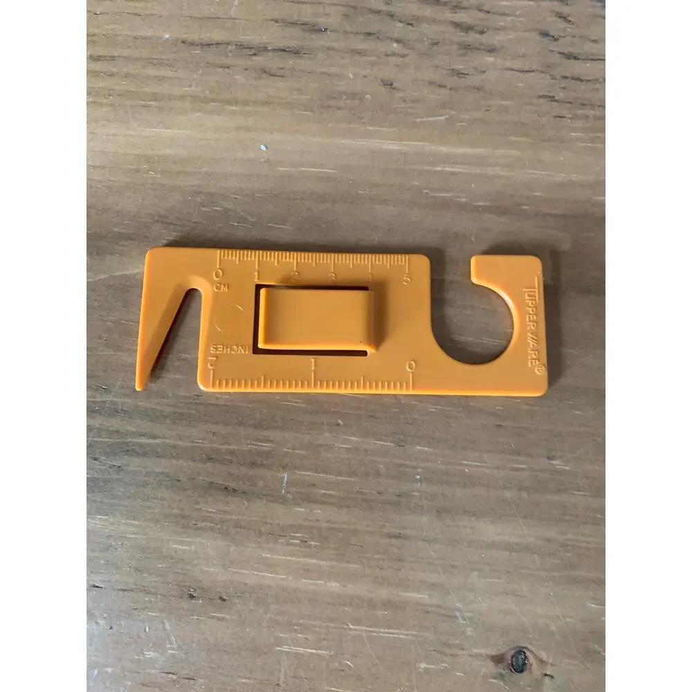 Tupperware Letter Opener Ruler Multi-Tool Gadget USA 898 Harvest Orange Vintage